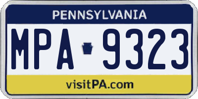 PA license plate MPA9323