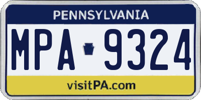 PA license plate MPA9324