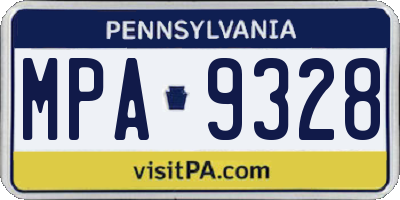 PA license plate MPA9328