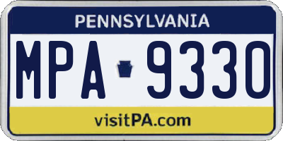 PA license plate MPA9330