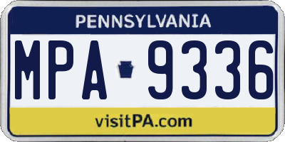 PA license plate MPA9336