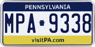 PA license plate MPA9338