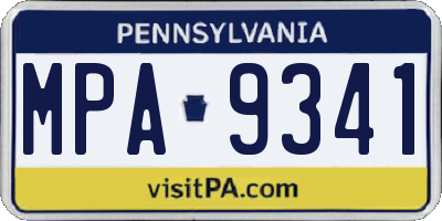 PA license plate MPA9341