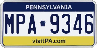 PA license plate MPA9346