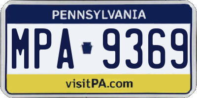 PA license plate MPA9369