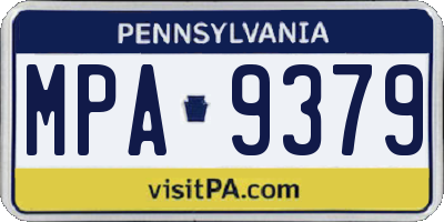 PA license plate MPA9379