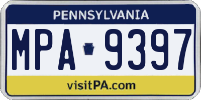 PA license plate MPA9397