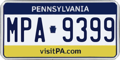 PA license plate MPA9399