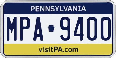 PA license plate MPA9400
