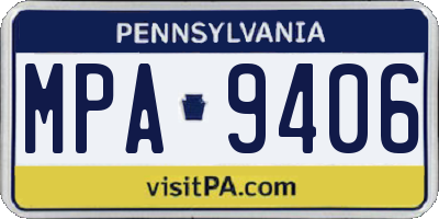 PA license plate MPA9406