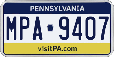 PA license plate MPA9407