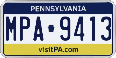 PA license plate MPA9413