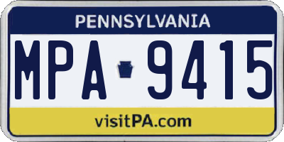 PA license plate MPA9415