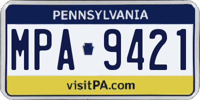 PA license plate MPA9421
