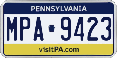 PA license plate MPA9423
