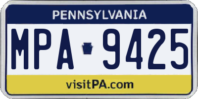 PA license plate MPA9425