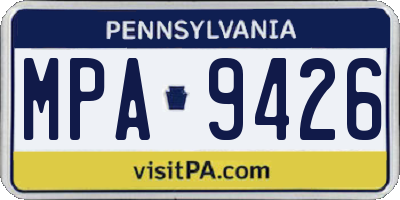 PA license plate MPA9426