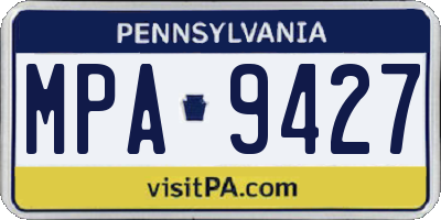 PA license plate MPA9427