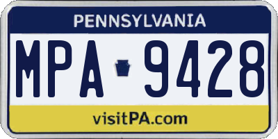 PA license plate MPA9428