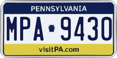 PA license plate MPA9430