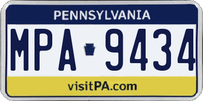 PA license plate MPA9434