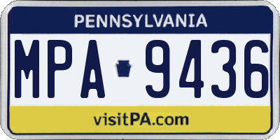 PA license plate MPA9436