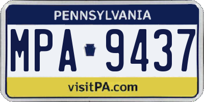 PA license plate MPA9437