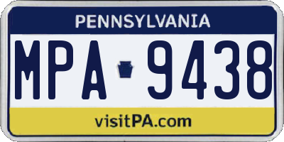 PA license plate MPA9438