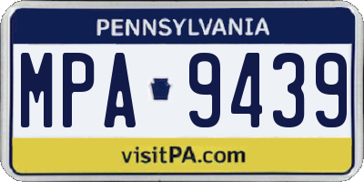 PA license plate MPA9439