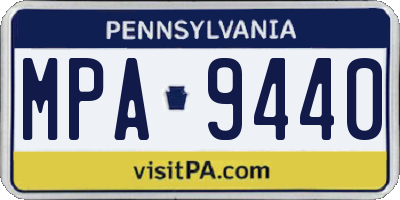 PA license plate MPA9440