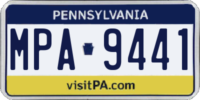 PA license plate MPA9441