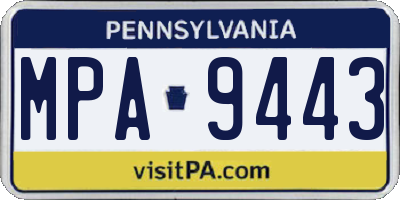 PA license plate MPA9443