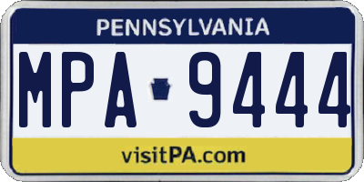 PA license plate MPA9444
