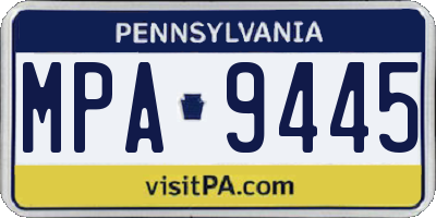 PA license plate MPA9445