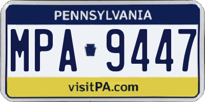 PA license plate MPA9447