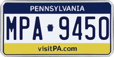 PA license plate MPA9450