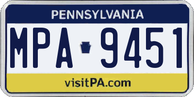 PA license plate MPA9451