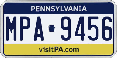 PA license plate MPA9456