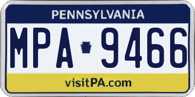 PA license plate MPA9466