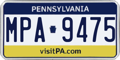 PA license plate MPA9475