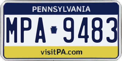 PA license plate MPA9483