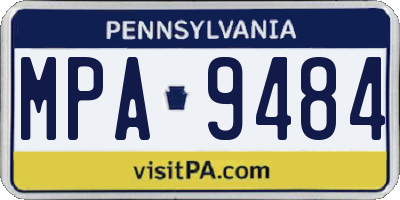PA license plate MPA9484