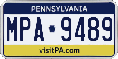 PA license plate MPA9489