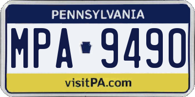 PA license plate MPA9490