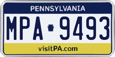 PA license plate MPA9493