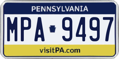 PA license plate MPA9497