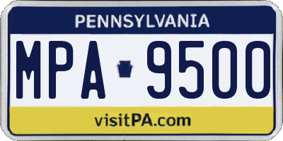 PA license plate MPA9500