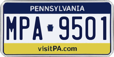 PA license plate MPA9501