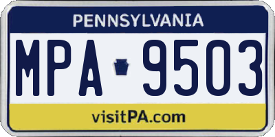 PA license plate MPA9503