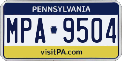 PA license plate MPA9504